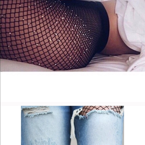 diamond studded fishnets